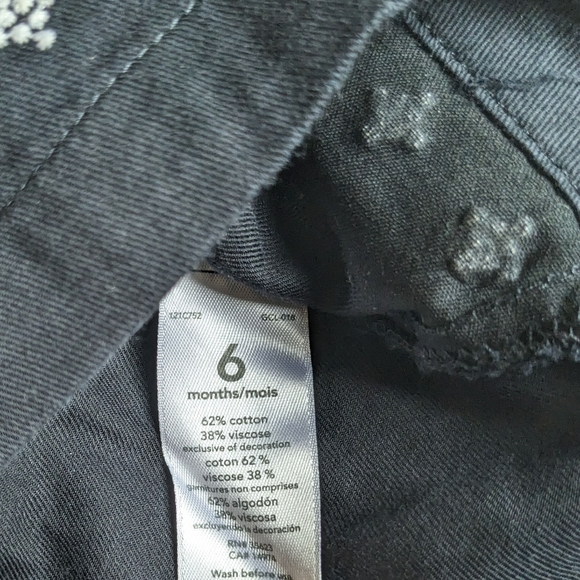 Carter's Baby blouse girl long-sleeved black with white embroidery 6 m - Picture 4 of 5